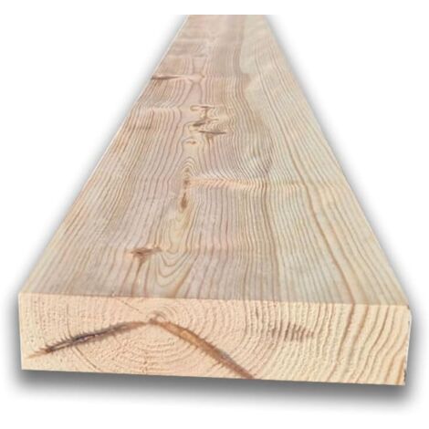 Tavola in Legno Massello di Pino, 200x19x3,3 cm, per Mensole e Scaffali