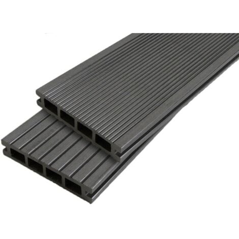 Tavola per terrazza in legno composito a nido d'ape doppio - Colore - Grigio antracite, Spessore - 25 mm, Larghezza - 14 cm, Lunghezza - 120 cm, Superficie coperta in m² - 0,168