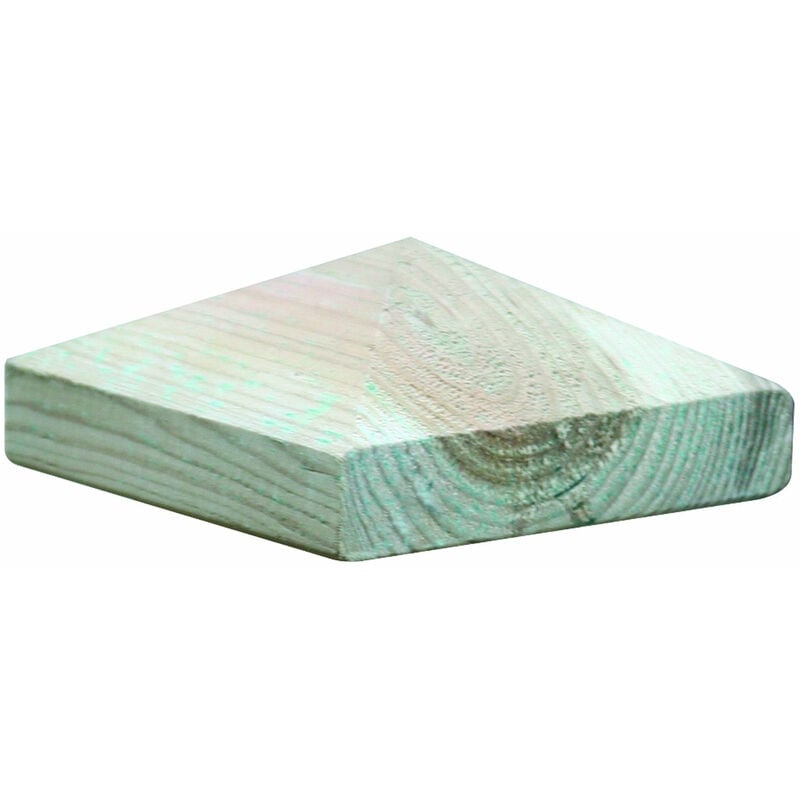 Tavoletta Copripalo in legno impregnato 9x9xH4 cm Lasa Diamante per recinzioni