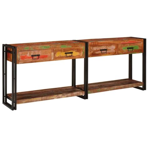 Tavoli consolle 2 pcs Multicolore Legno massello di recupero vidaXL