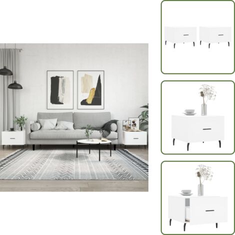 Tavoli da salotto in legno - vidaXL Tavolini da Salotto 2 pz Bianchi 50x50x40 cm Legno Multistrato - Tavoli da salotto bianchi