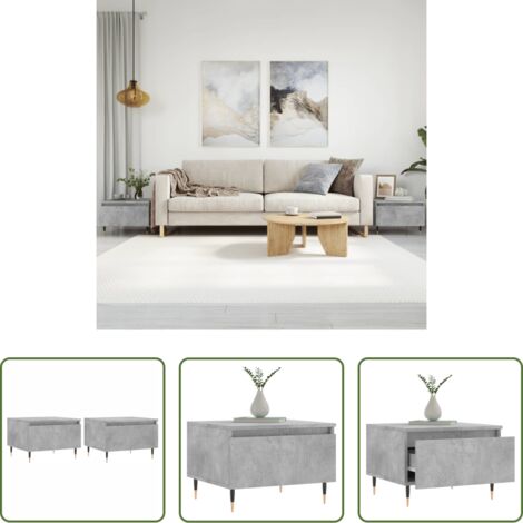 Tavoli da salotto -  Tavolini Salotto 2pz Grigio Cemento 50x46x35 Legno Multistrato