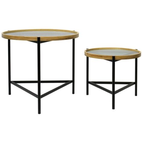 Tavoli - DKD HOME DECOR - Set di 2 - Metallo Nero - 64x64x55 cm - Da assemblare autonomamente