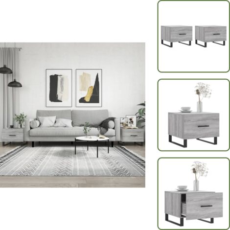 Tavoli in ferro - vidaXL Tavolini Salotto 2pz Grigio Sonoma 50x50x40cm Legno Multistrato - Tavoli da salotto grigio