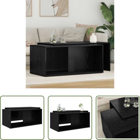 Tavoli in legno -  Set di Tavolini da Caffè 2 pcs Rovere Nero Legno multistrato
