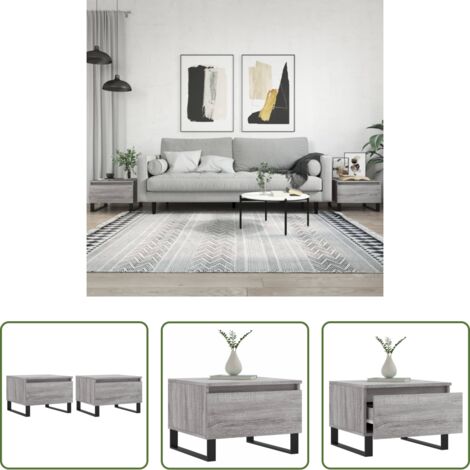 Tavoli in legno -  Tavolini Salotto 2pz Grigio Sonoma 50x46x35cm Legno Multistrato