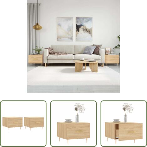 Tavoli in legno -  Tavolini Salotto 2pz Rovere Sonoma 50x50x40cm Legno Multistrato