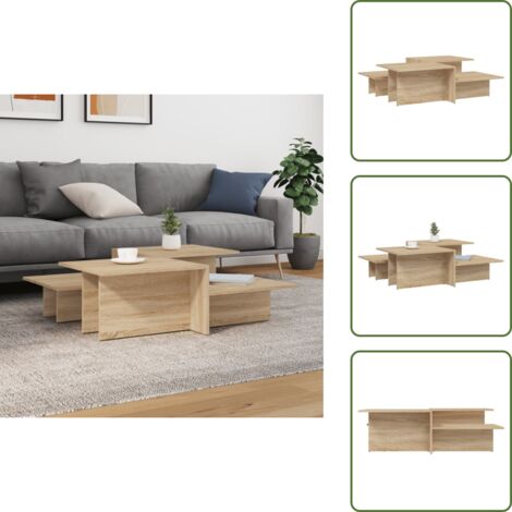 Tavoli in Rovere Sonoma - vidaXL Tavolini da Salotto 2 pz Rovere Sonoma in Legno Multistrato -