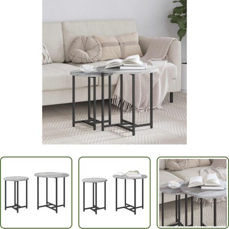 Tavoli loft -  Set tavolini 2 pcs Grigio Sonoma e Nero