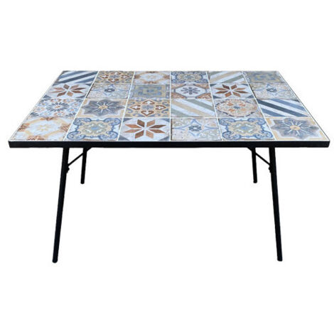 TAVOLI MAIOLICHE BLUES 120X80H75CM