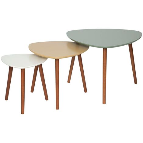 Tavolini Mileo giallo grigio bianco L34 46 60cm - Atmosphera créateur d'intérieur