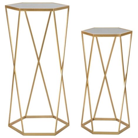 TAVOLINETTO ESAGONAL COPPIA CM Ø 50X100-40X80