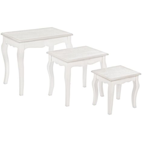 Tavolini "Clorine" struttura in legno MDF per arredamento set da 3