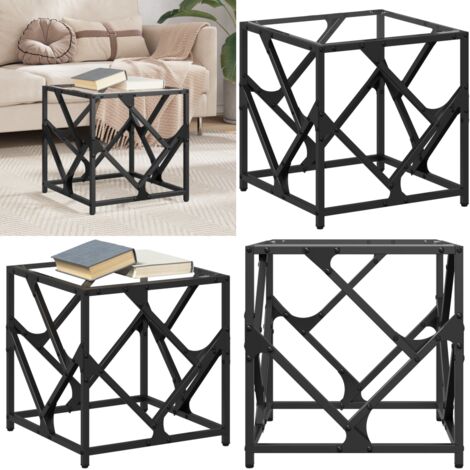 Tavolini con Piano in Vetro Trasparente 2 pz 40x40x41cm Acciaio - Tavolino in vetro - Tavolino in acciaio