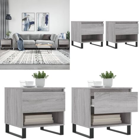 Tavolini Salotto 2pz Grigio Sonoma 50x46x50cm Legno Multistrato - Tavoli da salotto - Tavoli in legno