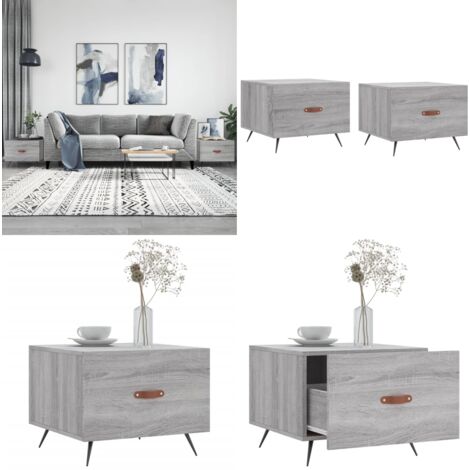 Tavolini Salotto 2pz Grigio Sonoma 50x50x40cm Legno Multistrato - Tavoli da salotto - Tavoli in legno