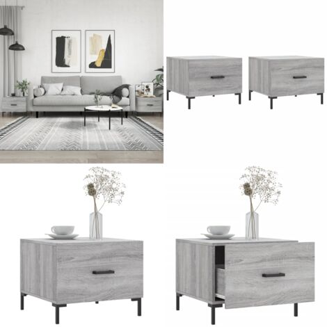 Tavolini Salotto 2pz Grigio Sonoma 50x50x40cm Legno Multistrato - Tavoli da salotto - Tavoli in legno