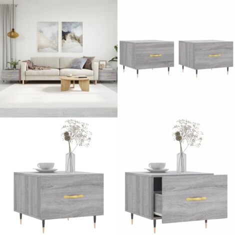 Tavolini Salotto 2pz Grigio Sonoma 50x50x40cm Legno Multistrato - Tavoli da salotto - Tavoli in legno