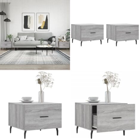 Tavolini Salotto 2pz Grigio Sonoma 50x50x40cm Legno Multistrato - Tavoli da salotto - Tavoli in legno
