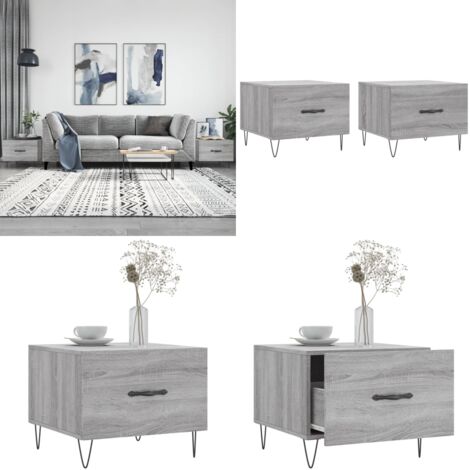 Tavolini Salotto 2pz Grigio Sonoma 50x50x40cm Legno Multistrato - Tavoli da salotto - Tavoli in legno