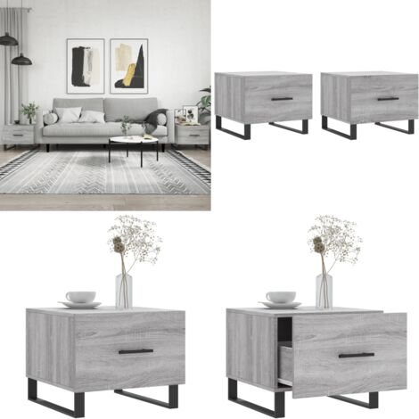 Tavolini Salotto 2pz Grigio Sonoma 50x50x40cm Legno Multistrato - Tavoli da salotto - Tavoli in legno