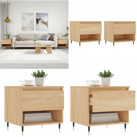 Tavolini Salotto 2pz Rovere Sonoma 50x46x50cm Legno Multistrato - Tavoli da salotto - Tavoli in legno