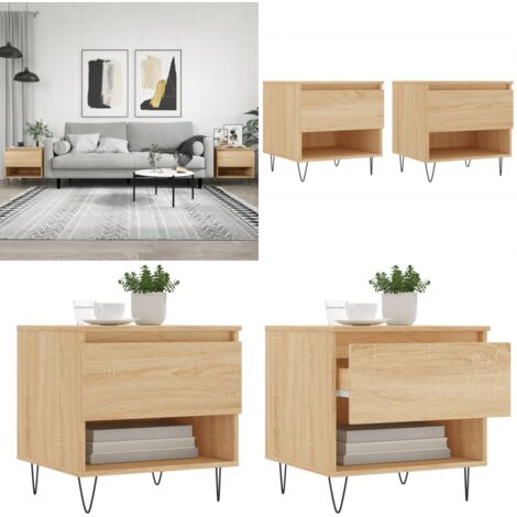 Tavolini Salotto 2pz Rovere Sonoma 50x46x50cm Legno Multistrato - Tavoli da salotto - Tavoli in legno