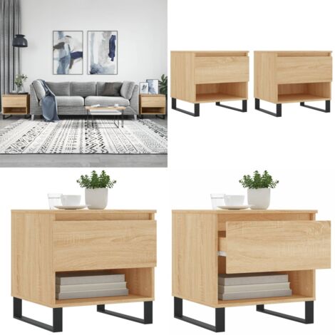 Tavolini Salotto 2pz Rovere Sonoma 50x46x50cm Legno Multistrato - Tavoli da salotto - Tavoli in legno