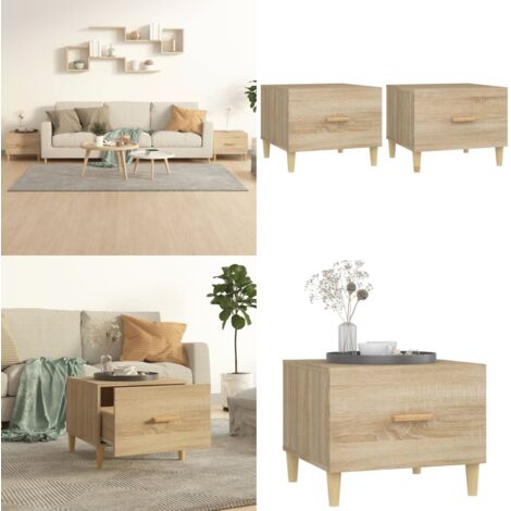 Tavolini Salotto 2pz Rovere Sonoma 50x50x40cm Legno Multistrato - Tavoli da salotto - Tavoli in legno
