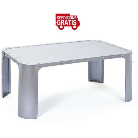 Tavolino 110 x 70 x 45 h cm Metallo Argento Gormur