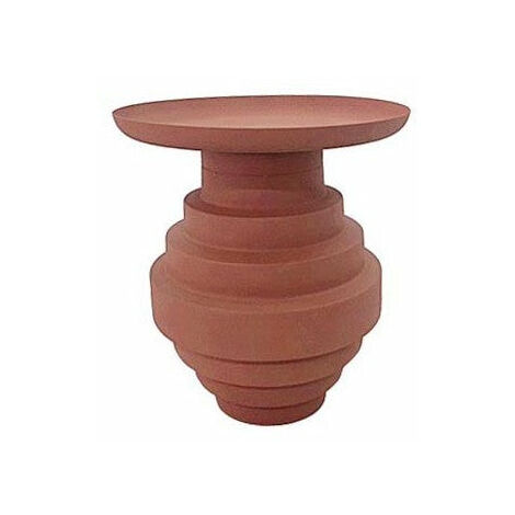 Tavolino Ø 35,5x40 cm Alka in Acciaio Terracotta