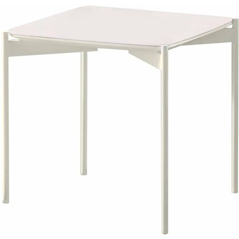 Tavolino 45x45xH45 cm in Ceramica e Metallo Ivy Bianco