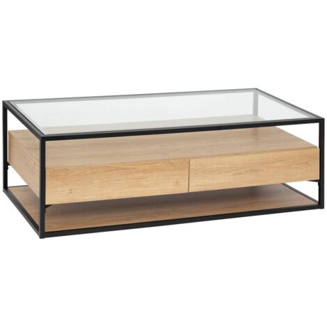 Tavolino a 2 cassetti aldea beige 120x60x40cm - Atmosphera créateur d'intérieur