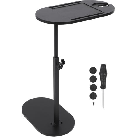 Tavolino a forma di C, altezza regolabile, versatile, rotazione a 360 gradi, base in legno, per comodino, divano, bagno, vasca da bagno