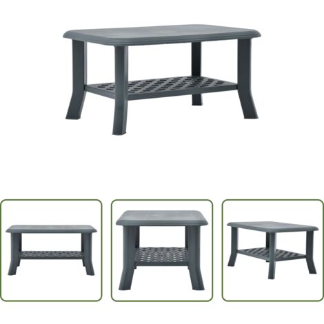 Tavolino all'aperto -  Tavolino da Salotto Verde 90x60x46 cm in Plastica