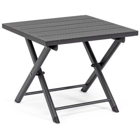 Tavolino Alluminio Blu Moderno da Esterno 44x43 cm - TERRA - Colore: Grigio