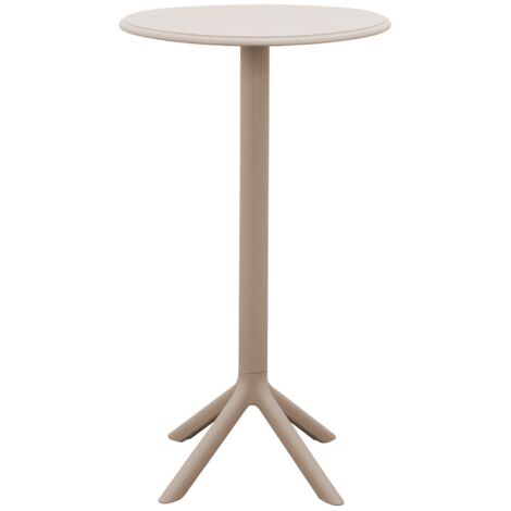 Tavolino Alto Rebecca Mobili Naqel 105x60x60 Polipropilene Grigio Tortora Moderno