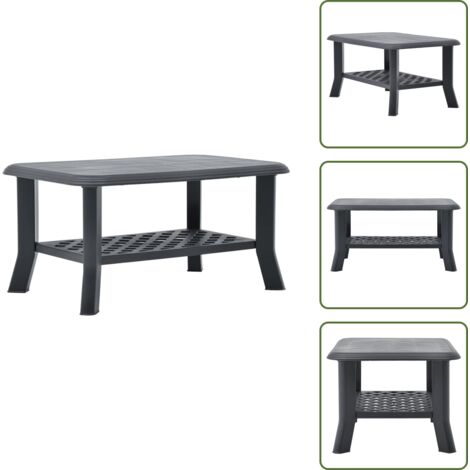 Tavolino antracite - vidaXL Tavolino da Salotto Antracite 90x60x46 cm in Plastica - Tavolino resistente