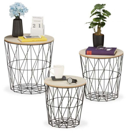 Tavolino basket - set da 3