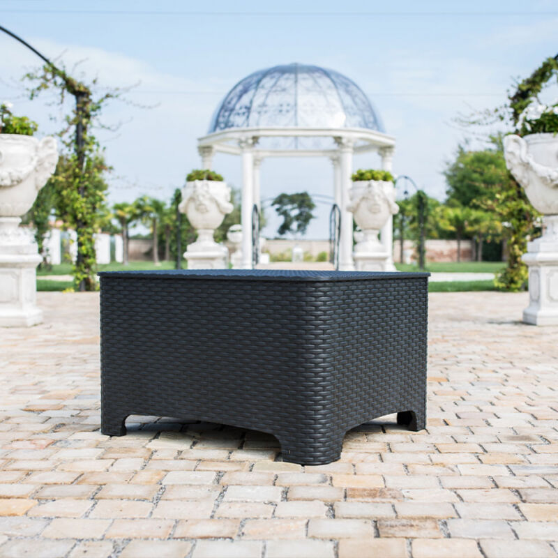 Tavolino basso con contenitore porta cuscini per giardino ed esterni bar ed hotel RAFFAELLO Tavolino basso con contenitore porta cuscini per giardino ed esterni bar ed hotel RAFFAELLO