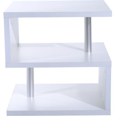 Tavolino Basso da Salotto in Legno Bianco 50x50x50 cm