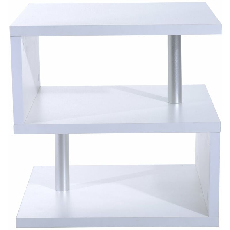 Benzoni - Tavolino Basso da Salotto in Legno Bianco 50x50x50 cm