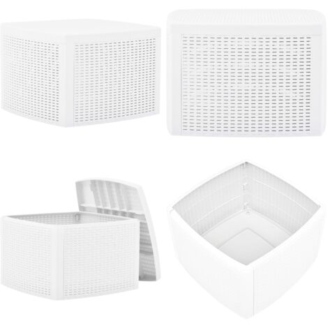 Tavolino Bianco 54x54x36,5 cm in Plastica - Tavolo da giardino - Tavolo in plastica