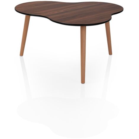 "Tavolino BLOOM in metallo e legno noce"