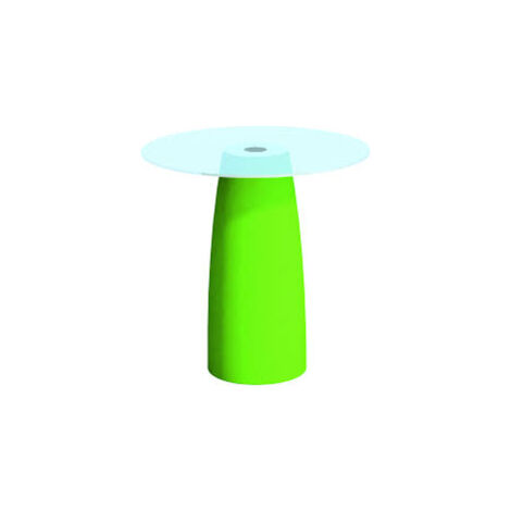 Tavolino Break Cromia in Polimero Monacis - Vetro Ø70 Cm - 70 H
