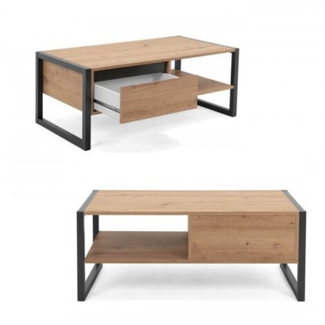 Tavolino Caffe Basso 100 Quercia Tavolinetto Rettangolare Moderno Salotto Design