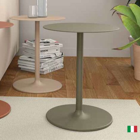 Tavolino Caffe Rotondo L 40x50 h Made in Italy - Stilo  Grigio verde