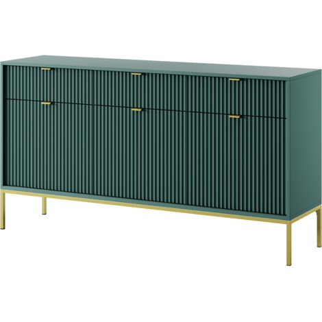 Tavolino: Cashmere, Nero, 104 x 46 x 68 cm, maniglie dorate