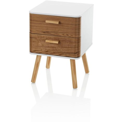 Tavolino/Comodino 2 cassetti in bambù e legno