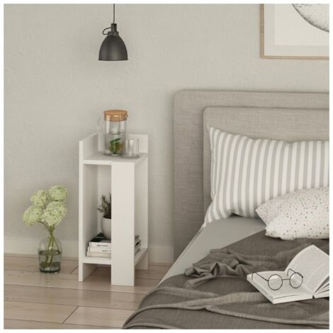 Tavolino comodino di design Elos bianco 27x25x60h sinistro